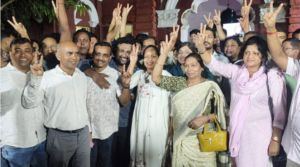 Tripura Bar Association Polls: Jubilant Save Constitution Forum leaders and newly elected members after election victory in Agartala