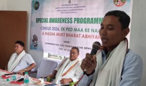Tripura officials and community members participating in Census 2026 awareness programme and plantation drive at Sepahijala district