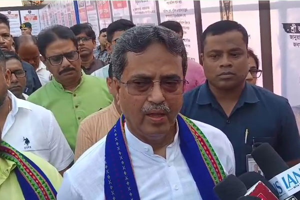 Tripura Chief Minister Dr Manik Saha speaking to the media today on AGMC and GB Pant Hospital doctors’ private practice policy in Agartala