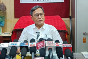 CPIM Tripura State Secy Jitendra Choudhury's press statement on ex-militant demands and TET teacher issue