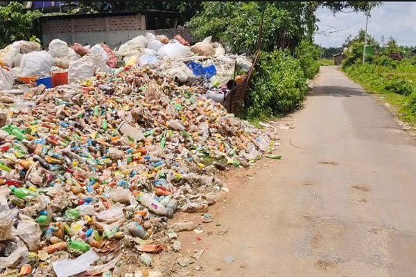 Villagers raise concerns over expired cold drinks dumping road sides, pollution, waste dumping, blocked drains and alleged administrative inaction.