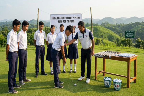 AI-generated representative Image displaying IGU's plan for Golf development in Tripura & NE