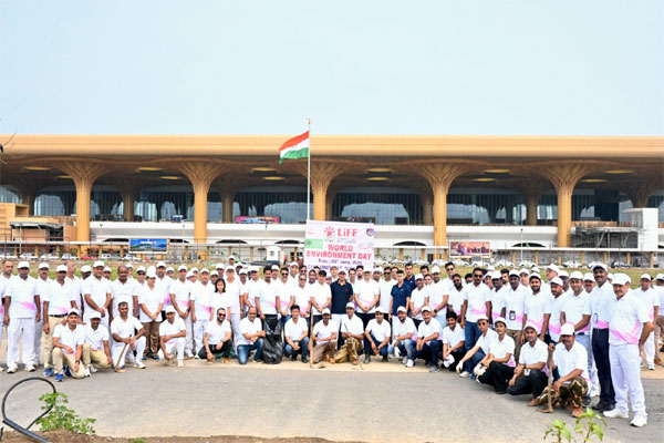LGBI Airport employees and CISF personnel participated in World Environment Day plantation drive and cleanliness campaign in Guwahati