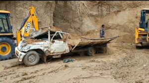 Chakmaghat landslip in Teliamura Tripura where two youths died during soil excavation work
