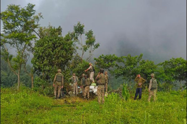 Manipur Police and security forces conducting operations against illegal arms networks and militants in Imphal and other districts