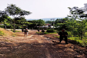 Security force personnel at Manipur after Naga village guard Chunjanglung Panmei killed in Kangpokpi forest attack