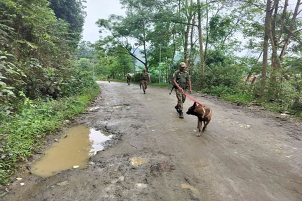 Security personnel conduct search operation in Kangpokpi district of Manipur and recovered bodies of six abducted Naga villagers