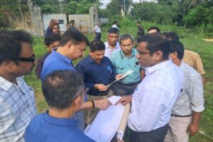 Tripura Health Secretary Kiran Gitte inspecting Chandrapur AYUSH Hospital and Tepania site of Tripura Government Ayurvedic Medical College