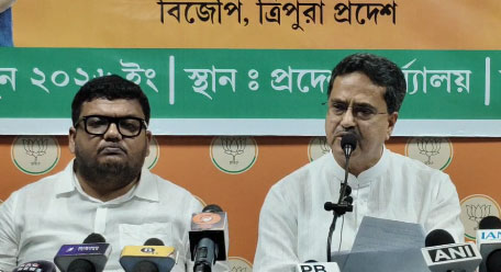 Tripura CM Dr Manik Saha interacted with the media on railway projects and development demands etc before NITI Aayog in Agartala