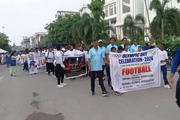 Tripura Chief Minister Dr. Manik Saha flagged off a rally today to mark International Olympic Day in Agartala.