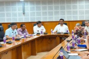 World Bank officials and Tripura government representatives during the TRESP Mid-Term Review meeting at Pragya Bhavan in Agartala