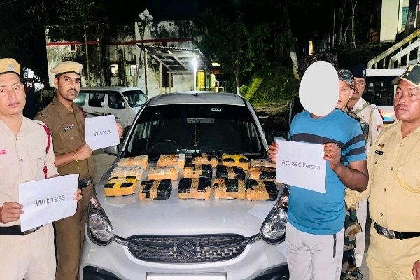 Damchera Police personnel after seizing 1.5 lakh Yaba tablets worth ₹7.5 crore in North Tripura drug bust