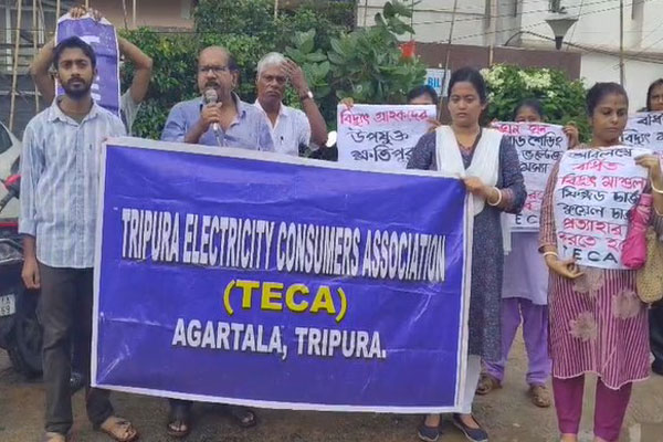 Tripura electricity consumers protest