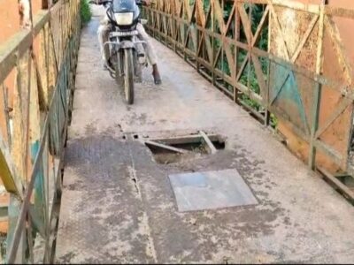 Damaged Melaghar-Telkajla Steel Footbridge Raises Safety Concerns