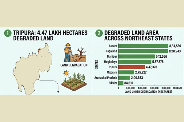 Land under degradation in Tripura