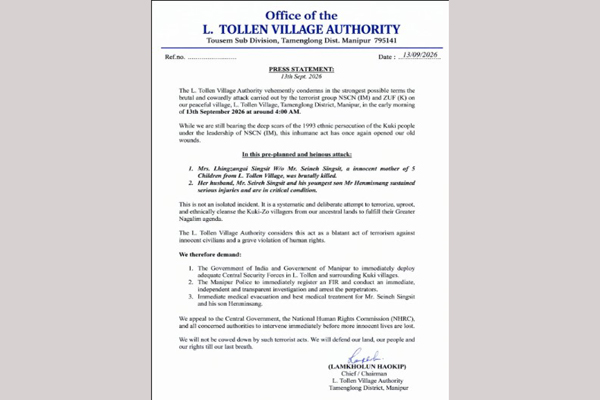 L. Tollen village attack Manipur