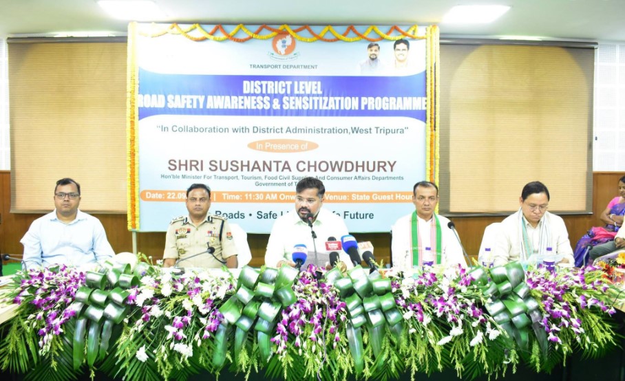 Tripura Minister Road Safety Awareness
