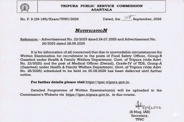TPSC Sept 20 written exams postponed for road blockade