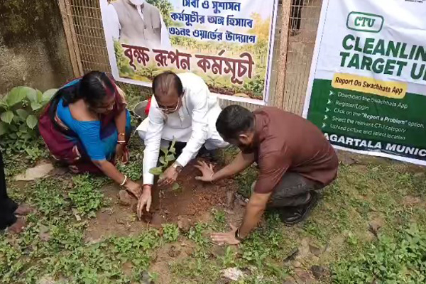 Tree Plantation & cleanliness drive in Agartala as part of the Seva Sankalp Abhiyan.