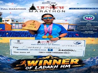 Tripura-born Sharbari Debnath Wins Gold in Ladakh Marathon