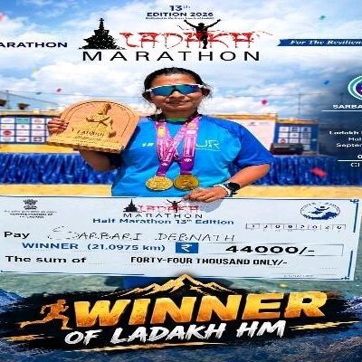 Tripura-born Sharbari Debnath Wins Gold in Ladakh Marathon