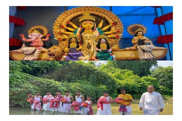 Shantir Bazar Durga puja highlights Rural traditions.