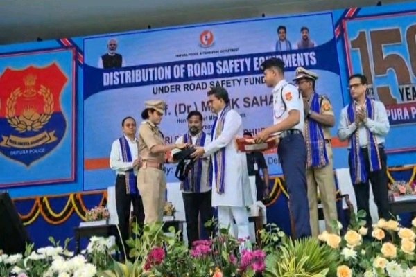 Tripura Police road safety equipment